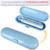 Electric Toothbrush Travel Case for Oral-B Toothbrushes - 4 Pcs Toothbrush Head Covers Compatible with Oral B Electric Toothbrush Heads (Blue)
