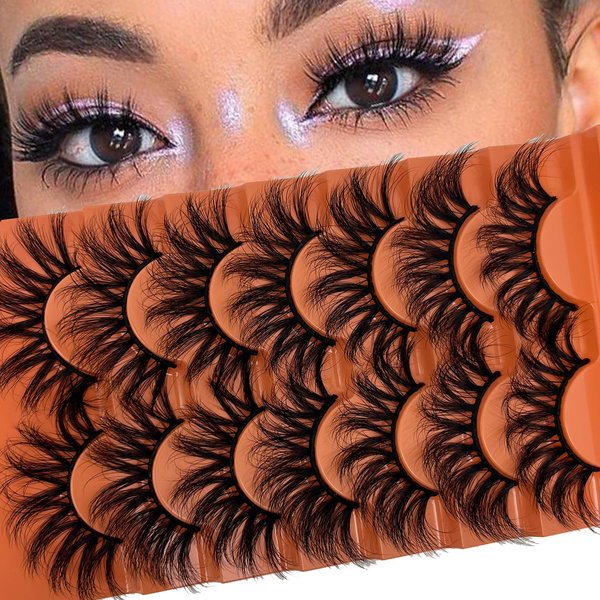 TIKILEY Faux Mink Lashes Natural 3D Wispy Lashes Mink Soft C Curl Strip Lashes 18mm False Eyelashes Natural Look
