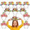 KKBES 12 Pack Happy Birthday Headbands, Paper Birthday Party Hats, Birthday Hats for Adults and Kids, 3 Patterns