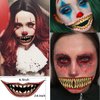 10 PCS Halloween Temporary Tattoo Stickers, Prank Makeup Clown Vampire Horror Mouth Fake Tattoo Stickers, Scary Big Mouth Face Tattoos Decals Kits Prank Props, Halloween Cosplay Party DIY Decorations