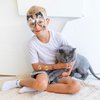 MDNHIO 36PCS Cat Party Favor 24PCS Tattoos 12PCS Paper Eyeglasses Kitty Themed Paper Photo Booth Props Birthday Party Decorations Dress Up Cute Style Funny Sunglasses Supplies Photography
