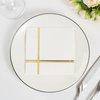 Fancy Gold Cocktail Napkins 100 PCS - 5x5 IN Gold Foil Lined Napkins 3ply Premium White and Gold Napkins for Dinner, Wedding, Holiday, Birthday - Disposable Paper Napkins with Gold Foil Trim Stripe