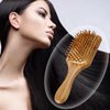 JewelryWe Natural Bamboo Paddle Hair Brush-Detangling Scalp Massage Hair Comb for All Hair Types