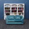 iLAND Modern Dollhouse Furniture on 1/12 Scale of Miniature Sofa for Dollhouse Living Room (Turquoise Blue Velvet)