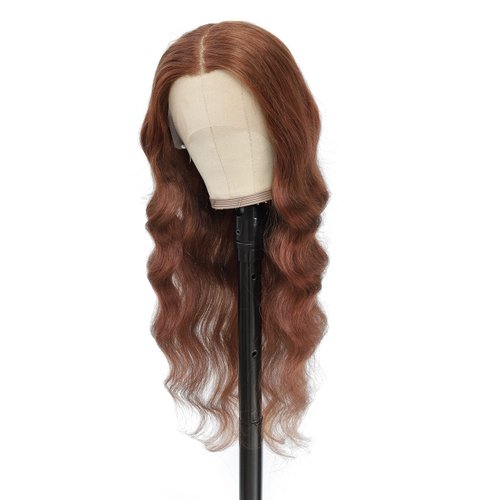 ObeyHeart Light Brown Color Body Wave Lace Front Wigs Human Hair T Part HD Transparent Lace Front Glueless Wigs 180% Density Brazilian Human Hair Ginger Brown Lace Front Wigs for Women(20 Inch)