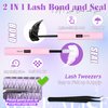 ALICE Natural Lash Clusters Kit Wispy Lash Extension Kit Thin Band Cluster Eyelash Extension Kit 270pcs C Curl 10-14mm Individual Lashes with Lash Glue Bond and Seal Self Application at Home