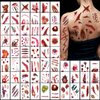 60 SHEET Halloween Scar Tattoos, 60 Sheet Halloween Zombie Scars Tattoo Stickers Fake Scab Blood Special Fx Costume Makeup Props, Halloween Make Up Party Scar Tattoo Masquerade Prank Prop Decorations