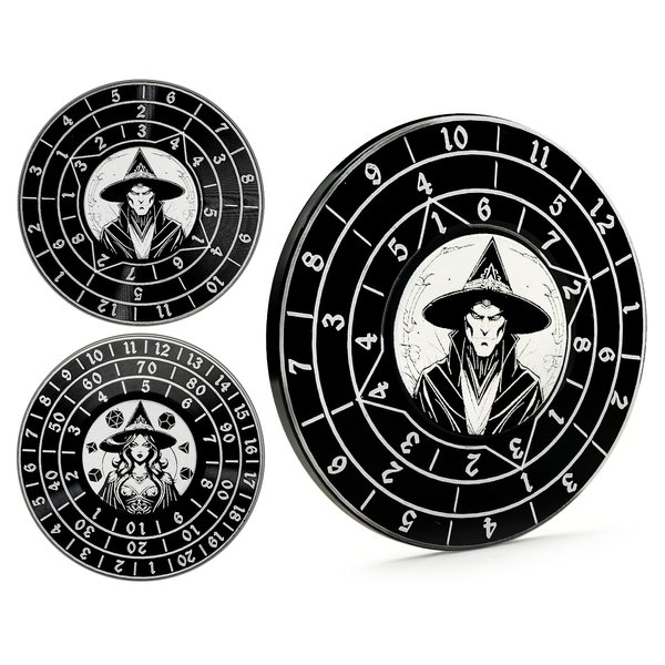 PJOY Spinner Dice 7-in-1 Metal DND Dice Set Built-in D4, D6, D8, D10, D%, D12 and D20 Unique Dice Spinner Wizard Metal D&D Dice for Dungeons and Dragons DND Gifts Stocking Stuffers Dados Giratorios