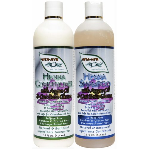 Vitamyr Henna Care Set 16 Oz Natural Shampoo & 16 Oz Natural Conditioner Vibrant Color Care & Nourishment for Gorgeous Tresses