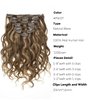Loxxy Clip in Human Hair Extensions #P4/27 Dark Brown Mixed with Caramel Blonde Natural Wave Real Human Hair Extension 14inch Double Weft 7Pcs/lot And 17 Clips Per Pack 120g/set
