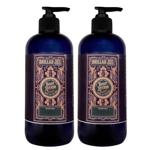 Brillar Bath House Peach Clove & Cardamom Scented Shimmering Body Lotion with Olive Oil, 8 Oz (2 Pack)