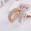 Xiwstar 2Pcs Fashion Rhinestone Hair Clip Ponytail Holder Sparkly Semicircle Metal Spring Hair Clips Barrette Accessories for Women Girls Hair Jewelry