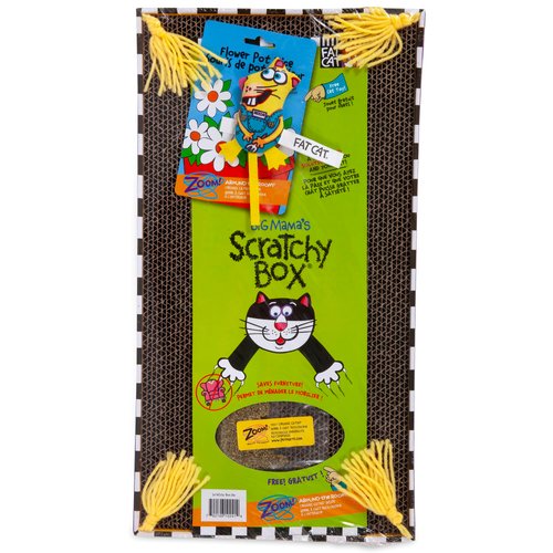 FAT CAT Big Mama's Scratch Cat Toy Box Includes 100% Organic Catnip Grown In The USA