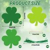 JarThenaAMCS 60Pcs St. Patrick's Day Shamrock Scratch Art Set Green Clover Scratch Paper with Ribbon Wooden Stylus Stick 3 Colors Scratch Off Paper for DIY Craft Irish Party Supplies