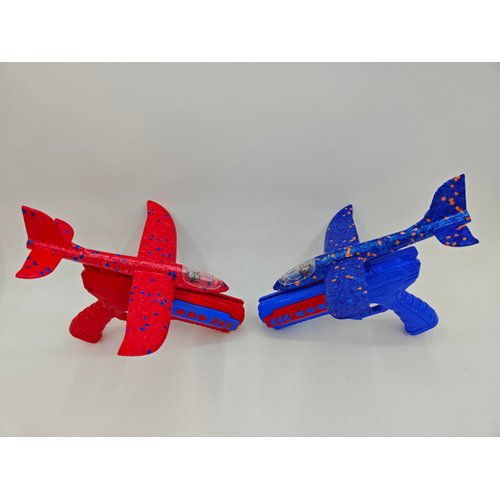 FelizWina-4 Packs Airplane 2 Launchers Toys,2 Flight Modes Airplane Launcher Toys,LED Foam Plane Toy,Outdoor Fly Toys for Boys Girls, Xmas Birthday Gifts for Kids