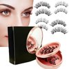 BASEMMAHER Magnetic Eyelashes without Eyeliner, 3D Dual Magnetic False Eyelashes Natural Look Extension Light Weight & Reusable Magnetic Eyelashes Kit with Applicator Tweezers No Glue Needed