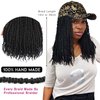 ELVAELFI 12inch Passion Twist Hair Extensions, Gold Graffiti Baseball Cap Wig, Breathable Synthetic Hair for Women