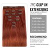 Belaved Clip in Hair Extensions Real Human Hair 14 Inch 70g Auburn Remy Natural Human Hair Extensions Clip ins for Women Seamless Clip on Hair Extensions 7pcs #135