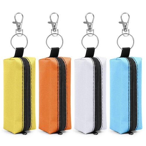 VZZNN 4PCS Lip Balm Holder Chapstick Holder Lipstick Holder Bag Zipper Lip Gloss Holder for Keychain with Hook Gift for Women (NEW