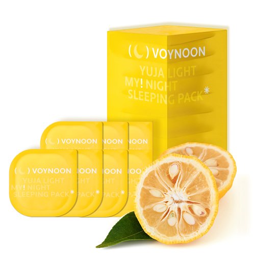 Yuja Light My Night Sleeping Pack - 0.28oz x 7 pack - Vitamin C. Antioxidant Overnight Face Mask with Niacinamide, Glowing, Radiant Facial mask