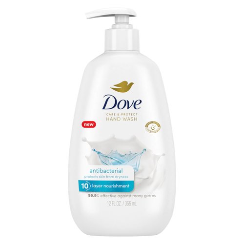 Dove Care & Protect Antibacterial Hand Wash Protects Skin from Dryness, More Moisturizers Than The Leading Ordinary Hand Soap, 12 oz