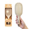 TADA Natural Beauty Hair Brush Detangler for Curly, Thick, Wavy, and Thin Hair - Ventilation Holes for Quick Drying and Styling, Detangler Brush for Women, Men, Kids (4 Colors) (Beige)
