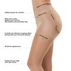 MANZI Control Top Pantyhose Sheer Tights for Women Tummy Control Stockings with Moderate Support Panty 40 Denier Run Resistant Quality Nylons(1 Natural+1 Black,L)