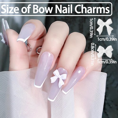 40Pcs 3D Nail Decoration Resin Bow Nail Rhinestones, 3D Bowknot for Acrylic Nails, Perfect for DIY Nail Art Accessories, Mobile Phone, Scrapbooks, Envelopes, and Cards Making