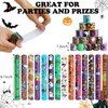120 Pcs Friendship Bracelets Halloween Slap Bracelets Party Favors for Kids - 60 Different Design Bracelets Halloween Party Supplies and Decorations Snap Bracelets with Halloween Classies Pattern