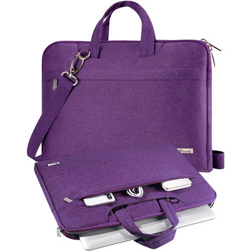 V Voova Laptop Bag 13-14 inch with Shoulder Strap & Handle, Waterproof Laptop Case Sleeve Compatible with 13-14” MacBook Air/MacBook Pro, Slim Briefcase Computer Cover for Men Women, Purple