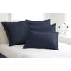 FRESH IDEAS Poplin Tailored Pillow Sham, Euro, 26x26 inches, Navy