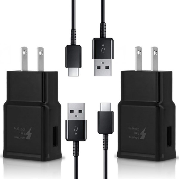 OEM Adaptive Quick Fast Charger Compatible with OnePlus 7 Pro Plus Full 15W Power Certified USB Type-C 5Gbps Data Cable. (2 Pack! / Black / 4FT, 1.2M)