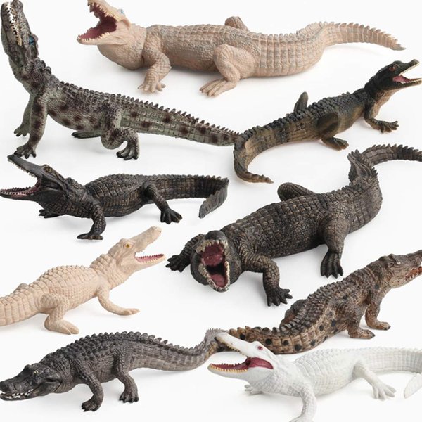 Simulation Realistic Wild Life Jungle Animal Figures Model Figurines Crocodile Alligator Family Playset Eduactional Toys Party Playset Toys for 5 6 7 8 Years Boys Girls Toddler (9 pcs)