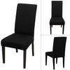 JQinHome 6 Pcs Dining Chair Slipcover,High Stretch Removable Washable Chair Seat Protector Cover for Home Party Hotel Wedding Ceremony (Black)