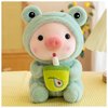 LANFIRE Pig Plush Pillow Pig Dressed Up As Frogs Tigers Rabbits Cute Plush Pillow Gifts for Boy Girl (12.9 in, Green)