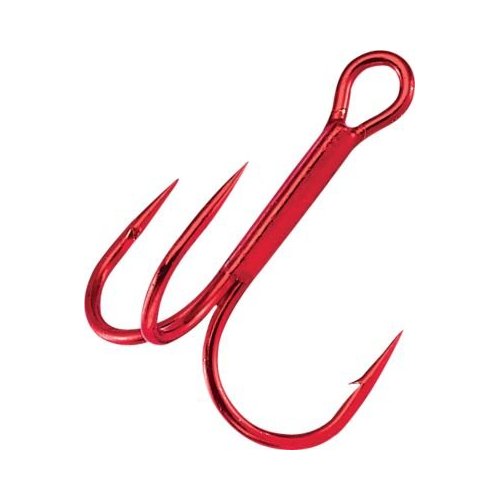Gamakatsu 47306 Round Bend Treble Hooks (10 Pack), Size 8, Red