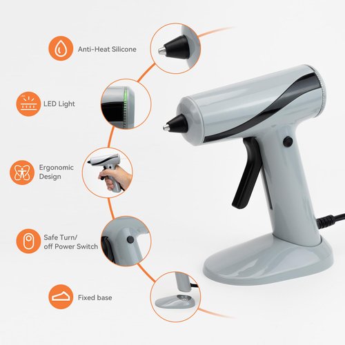 SHJADE Hot Glue Gun, Fast Preheating Hot Melt Glue Gun, Stand-Up Magnetic Mini Glue Gun Kit with 30 Glue Sticks for Kids DIY School Craft Projects and Quick Home Repairs