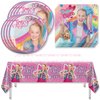 41pcs Jojo Siwas Party Supplies include 20 plates, 20 napkins 1 Tablecloth for the Jojo birthday party decoration