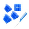 MOODKEY 24PCS Self Grip Small Heatless Rollers Set for Pro Salon Hairdressing and DIY Hairstyles - Rat Tail Comb Included for Medium and Short Lengths (0.8in, Dark Blue)