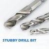 APRW Stubby Drill Bit Set for Metal,6 pcs 1/4" Hex Shank M2 HSS for Quick Change,Short Drill Bits for Right Angle Adapter and Tight Spaces,Metal Drill Bits for Metal, Wood, Plastic, etc.