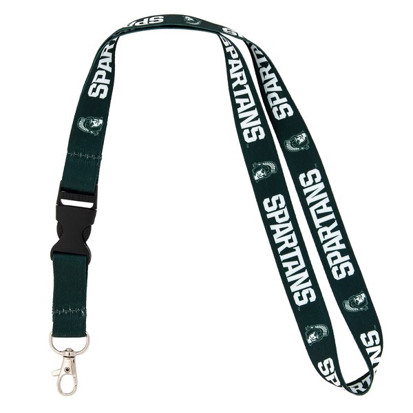 Desert Cactus Michigan State University Lanyard Spartans MSU Car Keys ID Badge Holder Keychain Detachable Breakaway Snap Buckle (Green - Spartans)