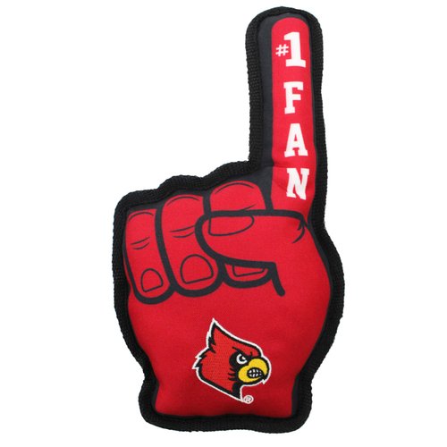 Pets First NCAA Louisville Cardinals #1 Fan Toy. Best Sports Dog Toy with Double Stitched Trim and Tough Nylon Material Filled with Chewable Polyfil and Inner Squeaker