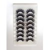 Exquisite Lux 25mm Long Fluffy Wispy Glam 3D Faux Mink Natural Look Full Cat-Eye Strip Lashes, Handmade Pack Of 8 Pairs Per Pack, Reusable EyeLashes