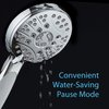AquaSpa High Pressure 6-setting Luxury Handheld Shower Head – Extra Long 6 Foot Stainless Steel Hose – Anti Clog Jets – Anti Slip Grip – Top US Brand – Includes Extra Wall Bracket – Chrome Finish