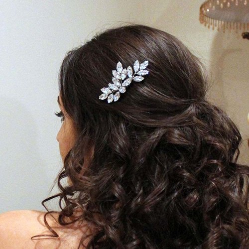 Foyte Wedding Hair Comb Crystal Bridal Headpieces Rhinestone Hair Pieces Bridesmaid Side Combs Hair Accessories for Women (silver)