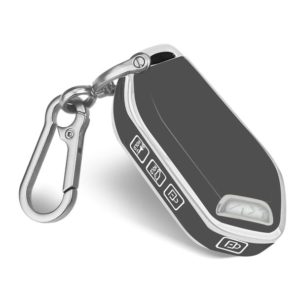 QBUC for KIA Key Fob Cover with keychian,TPU Protection Key Case Compatible with Telluride 2023 2024 2025 EV5 Sorento K4 K5 GT-Line Remote Smart Key Fob Protector (Grizzly)