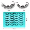 LoveOurHome 12 Pairs Faux Mink Lashes Wispy Lashes 6D Curly False Eyelashes Flully Eye Lash Extesnion Cat Eye Fake Lashes 2 Style Pack Natural Look Fake Eyelash with Tweezers for Women Girls