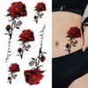 AKOAK Butterflies and Flowers Temporary Stickers Tattoo, Realistic Fake Rose Tattoo Dtickers, Sexy Semi Permanent Flower Arm Tattoo Stickers, Body Art Tattoos for Women Kids (1#)