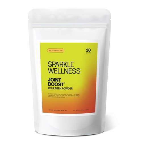 Sparkle Joint Boost (Acai Lemonade) [30-Serves] FORTIGEL & TENDOFORTE Non-GMO Hydrolyzed Collagen Peptides Protein Powder & Buffered Vitamin C Supplement Drink