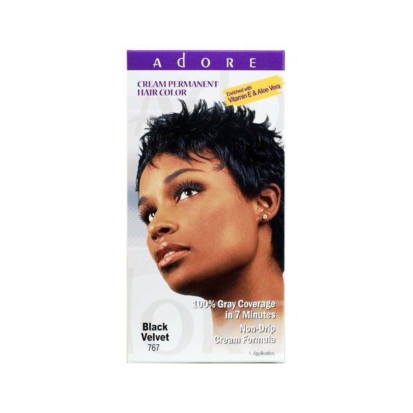 Adore Cream Permanent Hair Color 767 Black Velvet enriched with Vitamin E & Aloe Vera 1 application